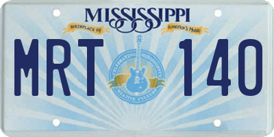 MS license plate MRT140