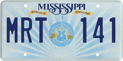 MS license plate MRT141