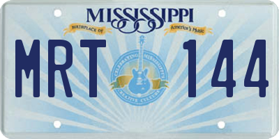 MS license plate MRT144