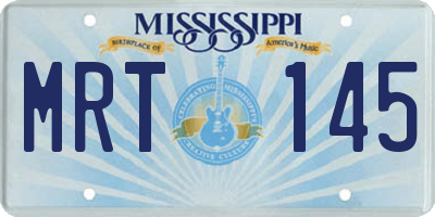 MS license plate MRT145