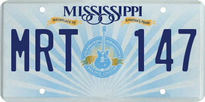 MS license plate MRT147