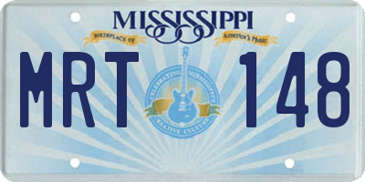 MS license plate MRT148