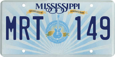 MS license plate MRT149