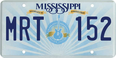 MS license plate MRT152
