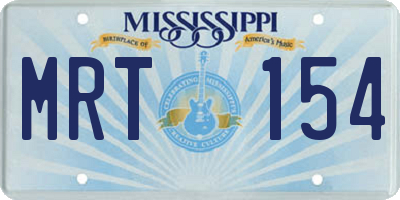 MS license plate MRT154