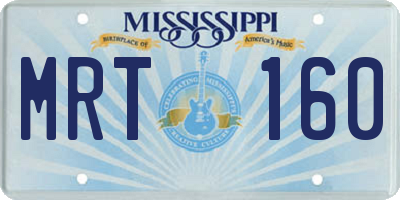 MS license plate MRT160
