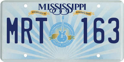 MS license plate MRT163