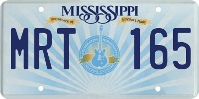 MS license plate MRT165