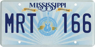 MS license plate MRT166