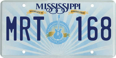 MS license plate MRT168