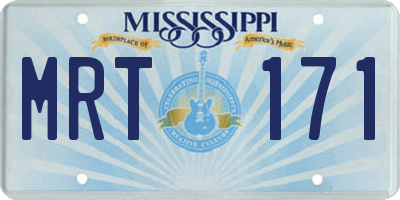 MS license plate MRT171