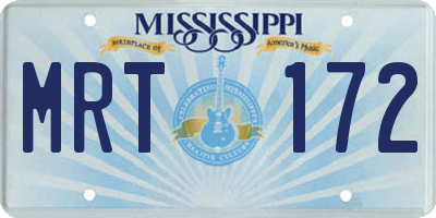 MS license plate MRT172