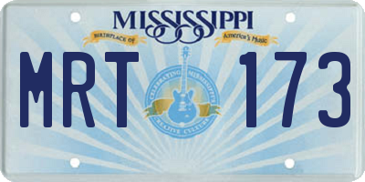 MS license plate MRT173