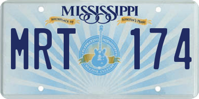 MS license plate MRT174