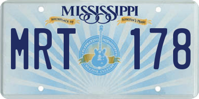 MS license plate MRT178
