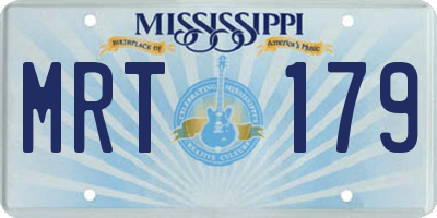 MS license plate MRT179