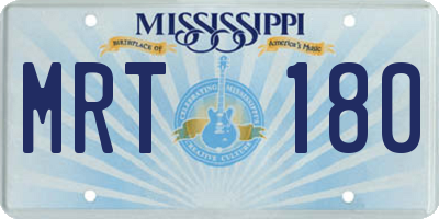 MS license plate MRT180