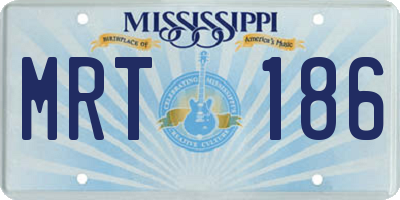 MS license plate MRT186