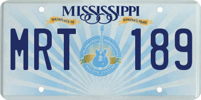 MS license plate MRT189