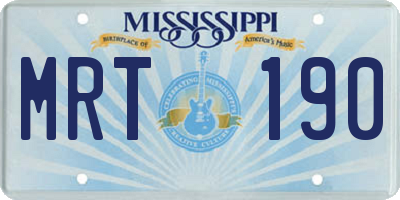 MS license plate MRT190
