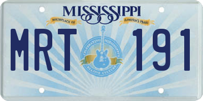 MS license plate MRT191