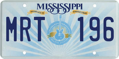 MS license plate MRT196