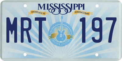 MS license plate MRT197