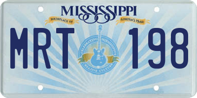 MS license plate MRT198