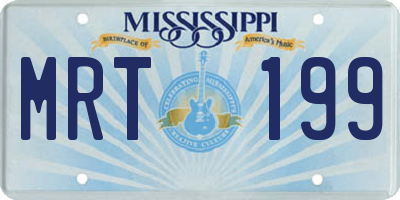 MS license plate MRT199