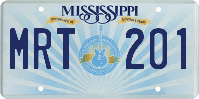 MS license plate MRT201