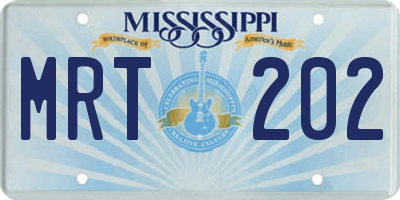 MS license plate MRT202