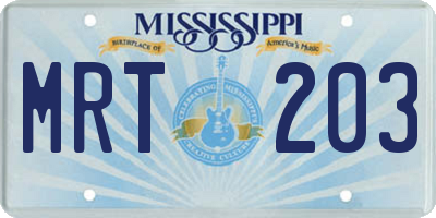 MS license plate MRT203