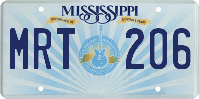 MS license plate MRT206