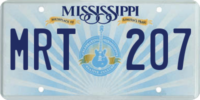 MS license plate MRT207