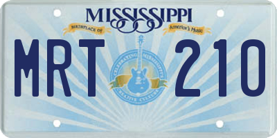 MS license plate MRT210
