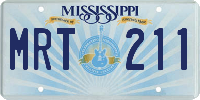 MS license plate MRT211