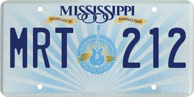 MS license plate MRT212