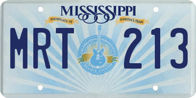 MS license plate MRT213