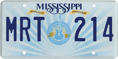 MS license plate MRT214