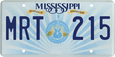 MS license plate MRT215