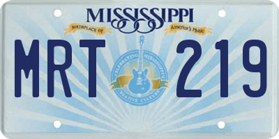 MS license plate MRT219