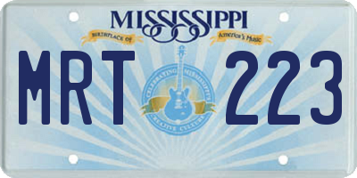 MS license plate MRT223