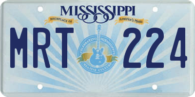 MS license plate MRT224