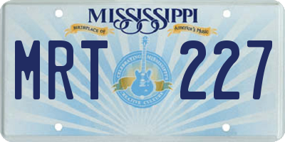 MS license plate MRT227