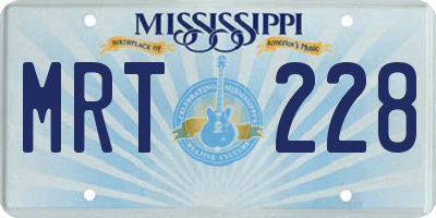 MS license plate MRT228