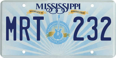 MS license plate MRT232