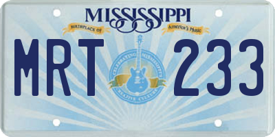 MS license plate MRT233