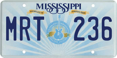 MS license plate MRT236