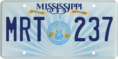 MS license plate MRT237
