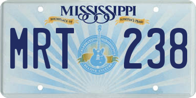 MS license plate MRT238